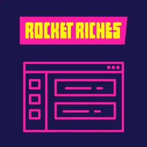 Rocket Riches Casino icon showing a pink web browser window, symbolizing opening a browser to play.