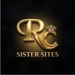 Rich sister sites icon with gold RC lettering and a crown on a dark background.